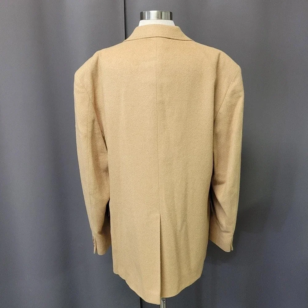 Vintage 70s Hunt Valley Sport Coat Tan 100% Camel Hair Two Button Blazer 44L USA